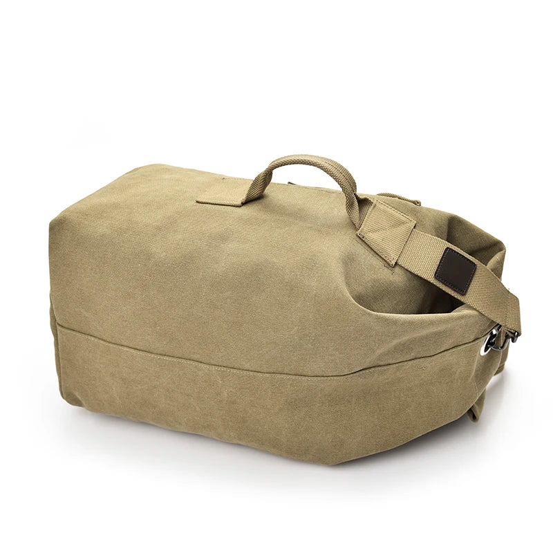 Men’s Vintage Large Travel Backpack with Drawstring Top