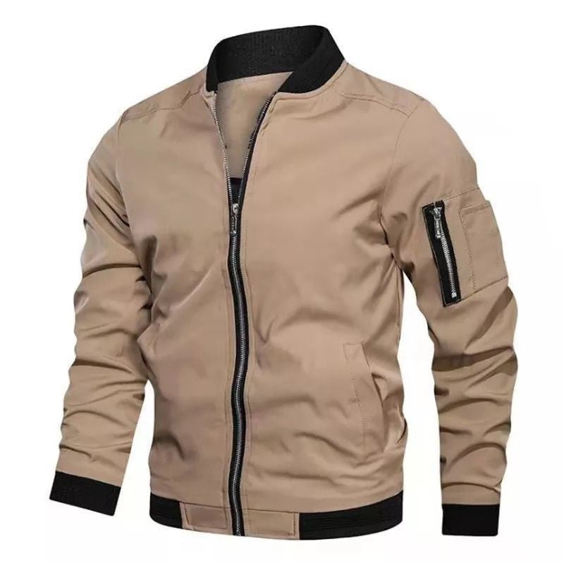 Men’s Zip-Up Bomber Jacket with Pockets