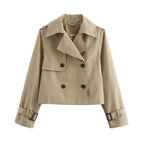 Women’s Cropped Double Breasted Trench Jacket