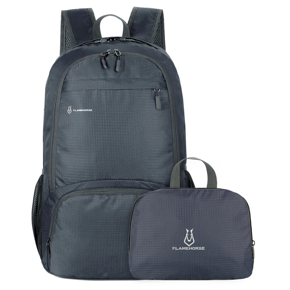 Foldable Backpack with Front Zip Pocket