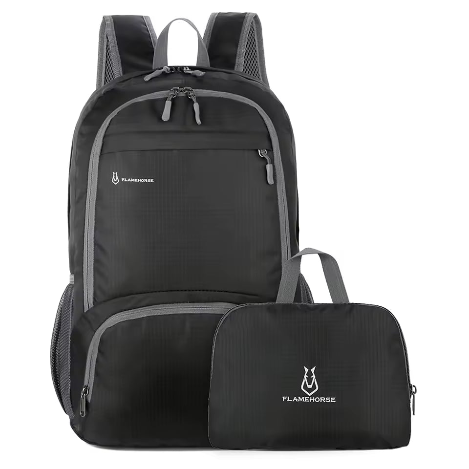 Foldable Backpack with Front Zip Pocket