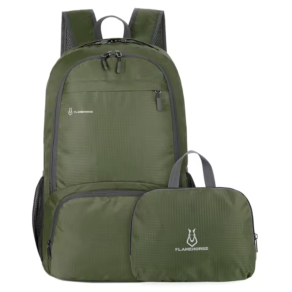 Foldable Backpack with Front Zip Pocket