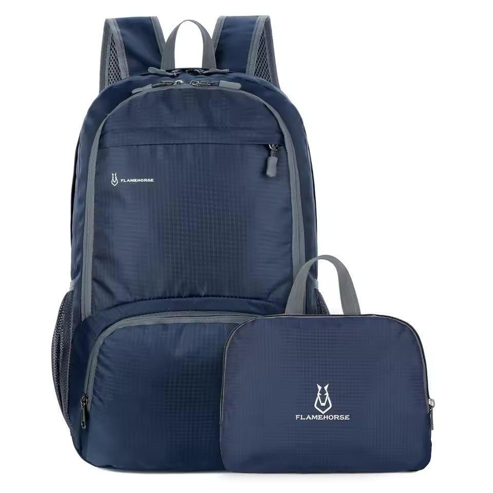Foldable Backpack with Front Zip Pocket