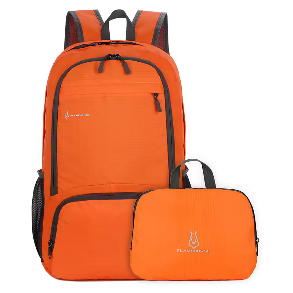 Foldable Backpack with Front Zip Pocket