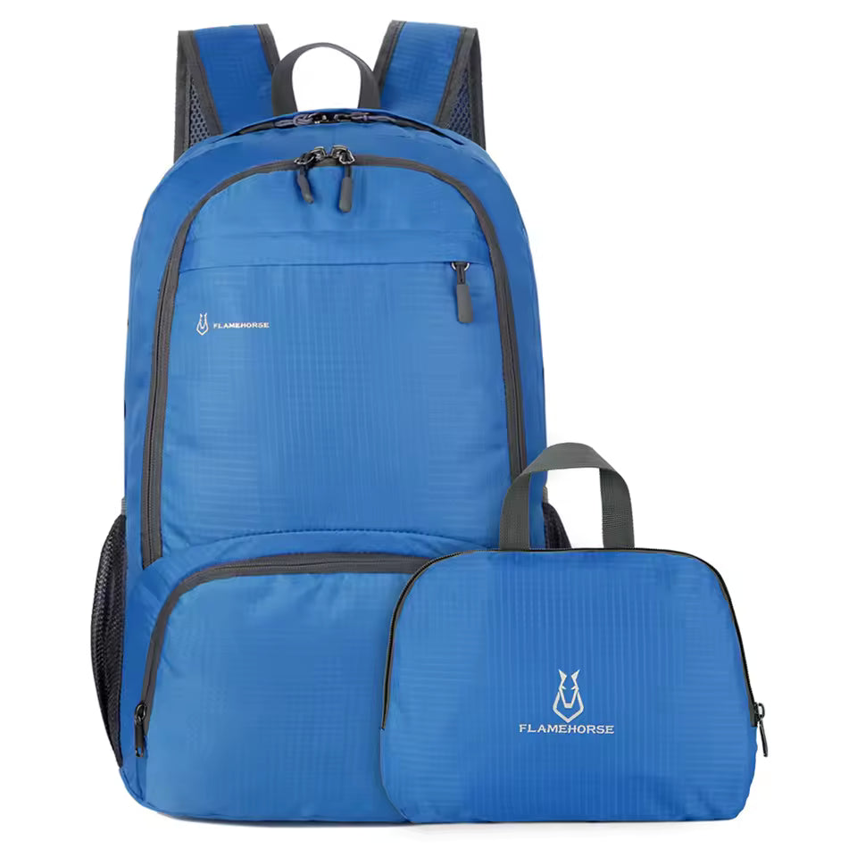 Foldable Backpack with Front Zip Pocket