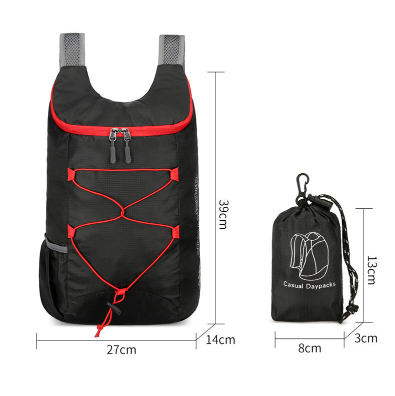 Folding Hiking Backpack with Front Cord Detail