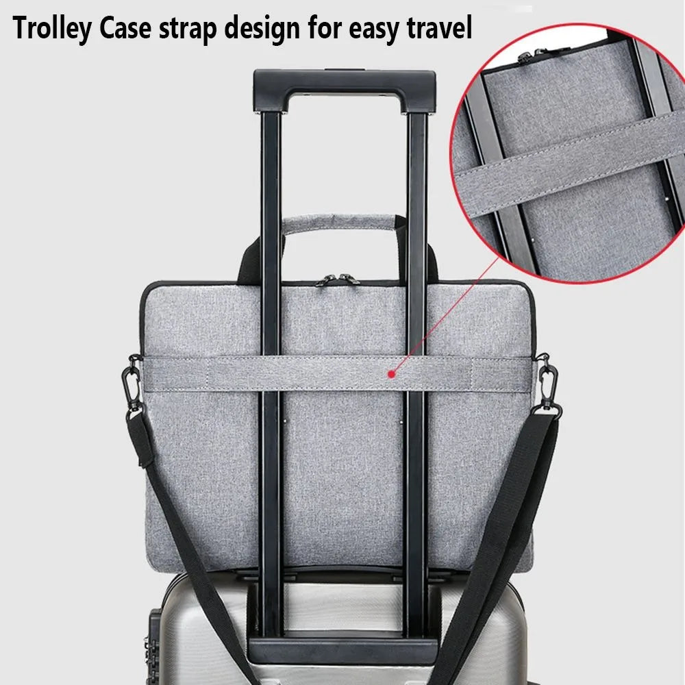 Laptop Shoulder Bag with Handles and Zipper