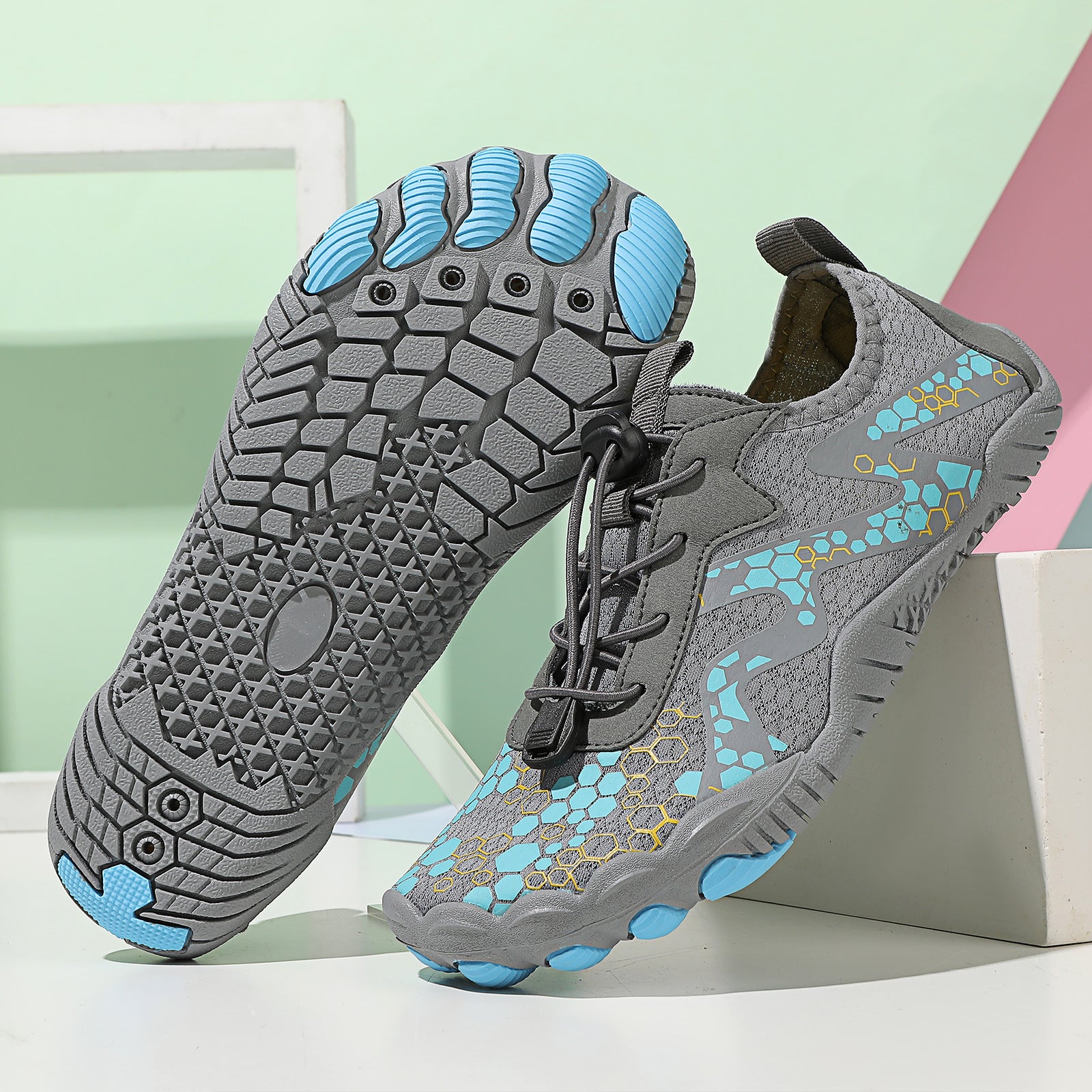 Men’s Barefoot Shoes with Quick Lace Toggle and Grip Sole