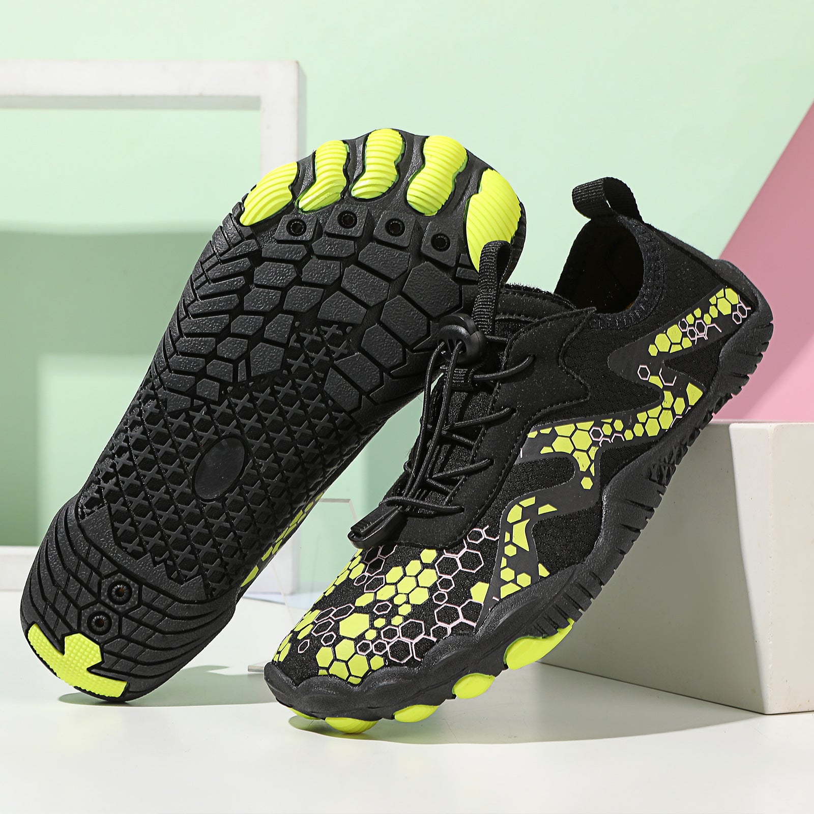 Men’s Barefoot Shoes with Quick Lace Toggle and Grip Sole