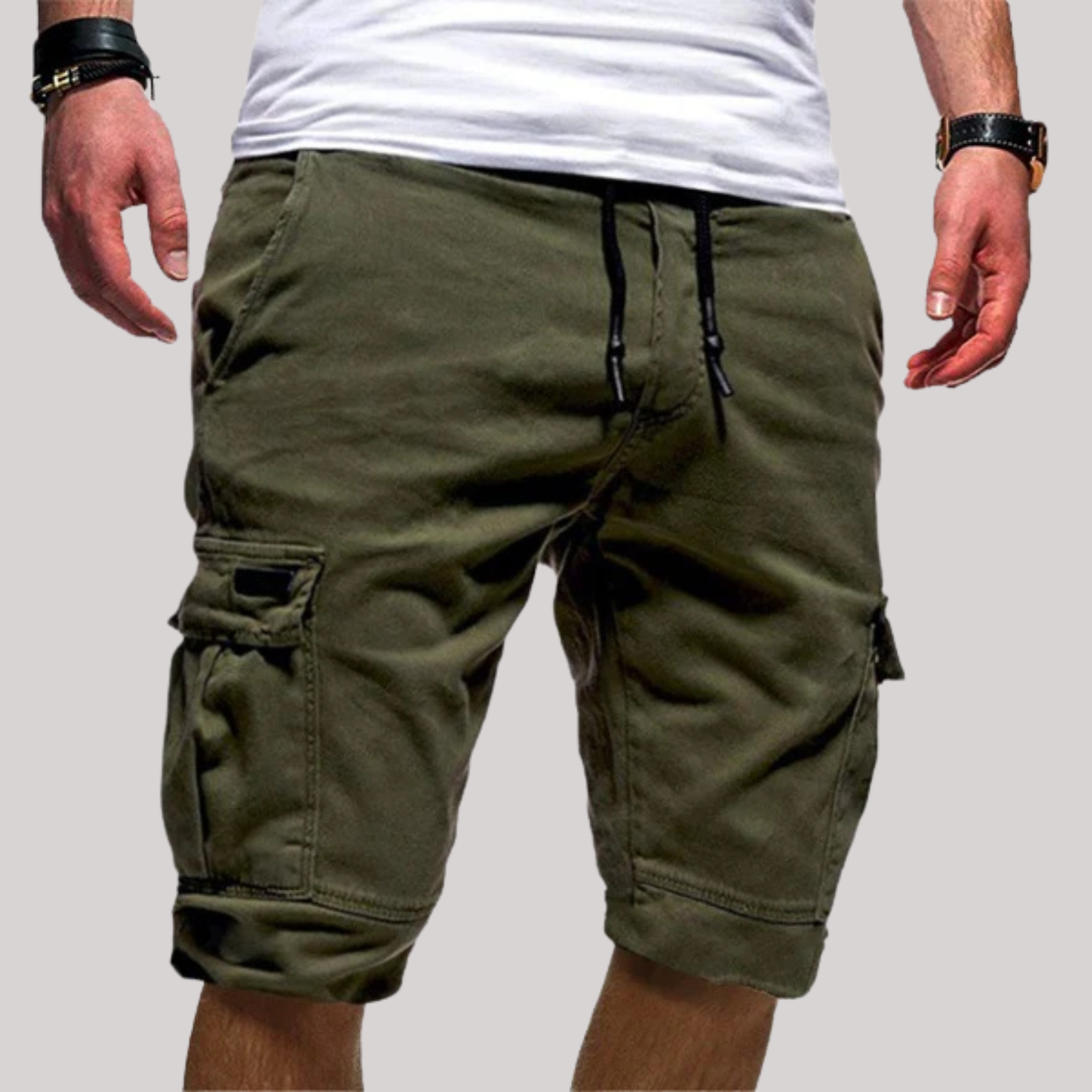Men’s Cargo Shorts with Drawstring Waist