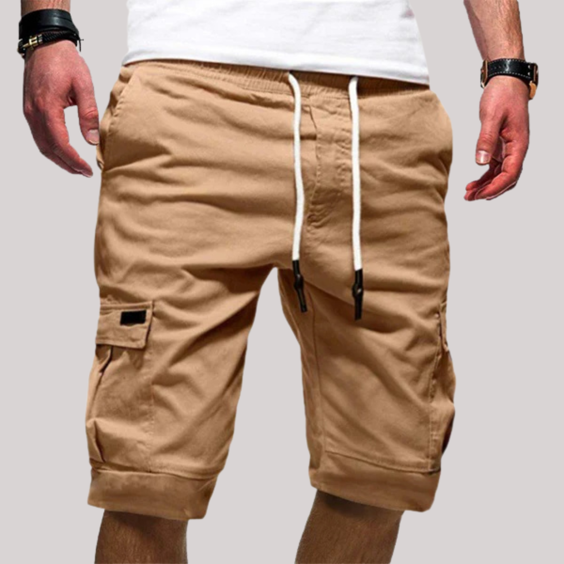 Men’s Cargo Shorts with Drawstring Waist