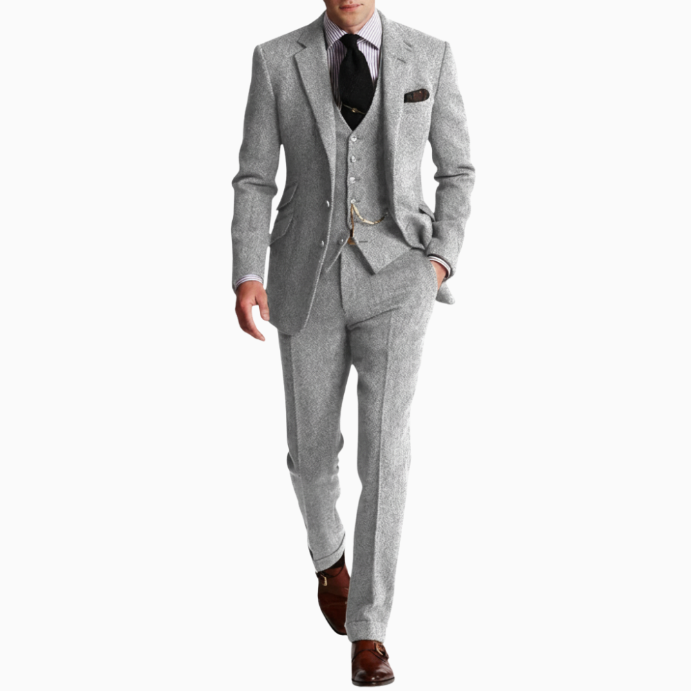 Men’s Classic Three Piece Tweed Suit