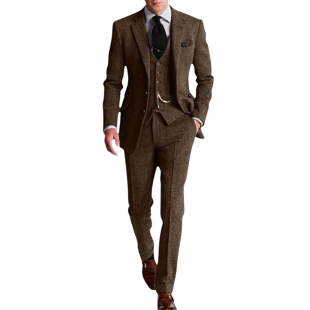 Men’s Classic Three Piece Tweed Suit
