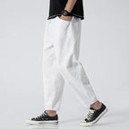 Men’s Cotton Cropped Trousers with Drawstring Waist