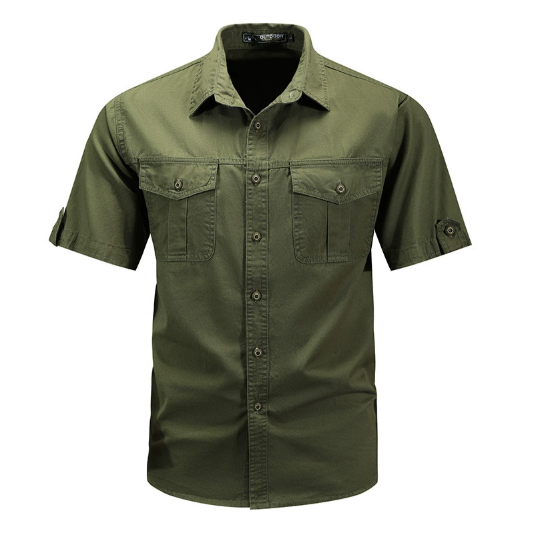 Men’s Cotton Short Sleeve Cargo Shirt