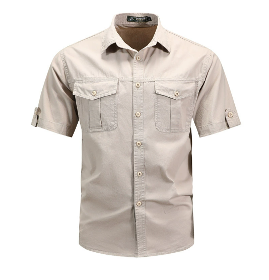Men’s Cotton Short Sleeve Cargo Shirt