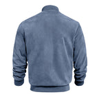 Men’s Faux Suede Bomber Jacket with Zip Front