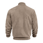 Men’s Faux Suede Bomber Jacket with Zip Front