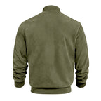 Men’s Faux Suede Bomber Jacket with Zip Front