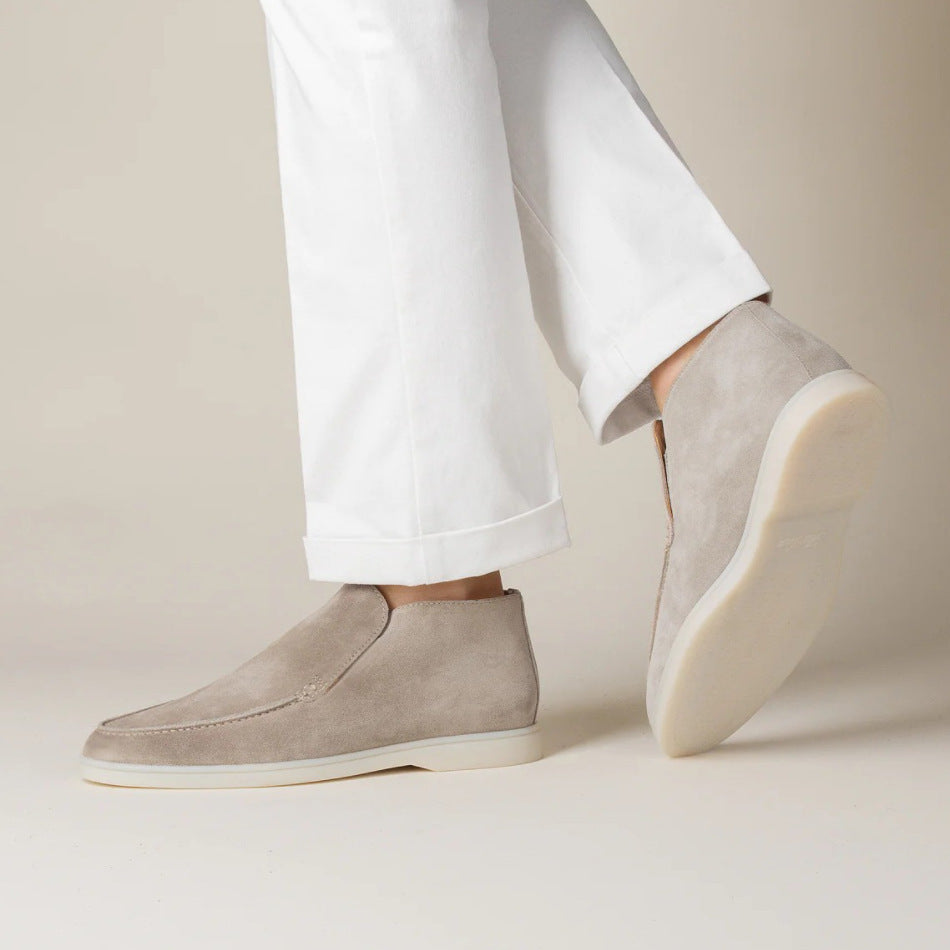 Men’s High-Top Suede Slip-On Loafers