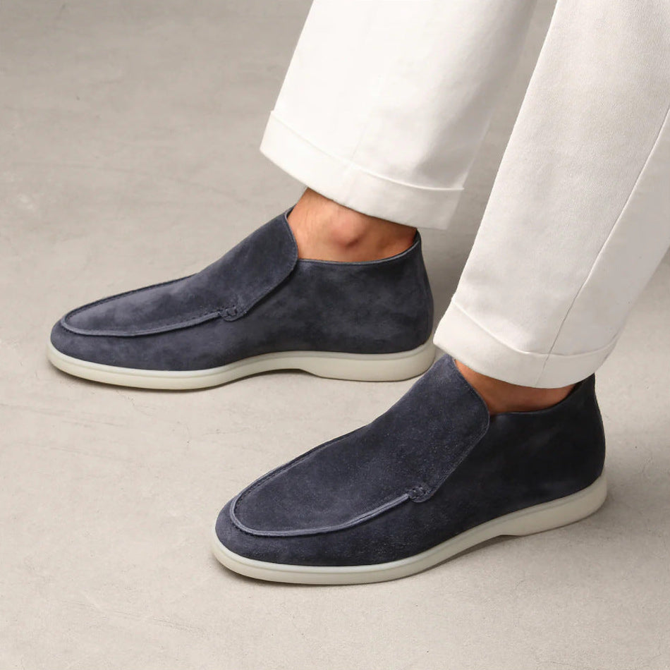 Men’s High-Top Suede Slip-On Loafers