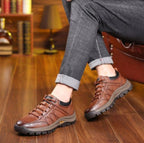 Men’s Lace-Up Hiking Shoes with Textured Grip Sole