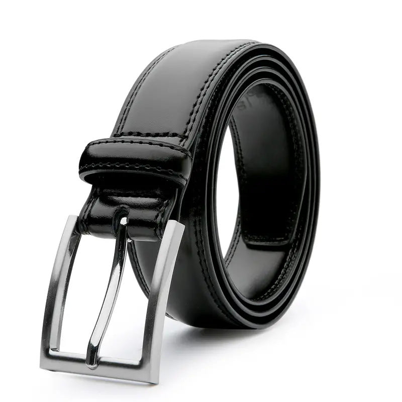 Men’s Leather Dress Belt with Metal Buckle