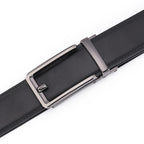 Men’s Leather No-Hole Ratchet Belt with Automatic Buckle