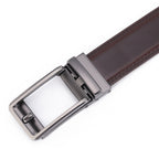 Men’s Leather No-Hole Ratchet Belt with Automatic Buckle
