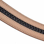 Men’s Leather No-Hole Ratchet Belt with Automatic Textured Buckle