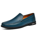 Men’s Leather Slip-On Dress Loafers with Rounded Toe