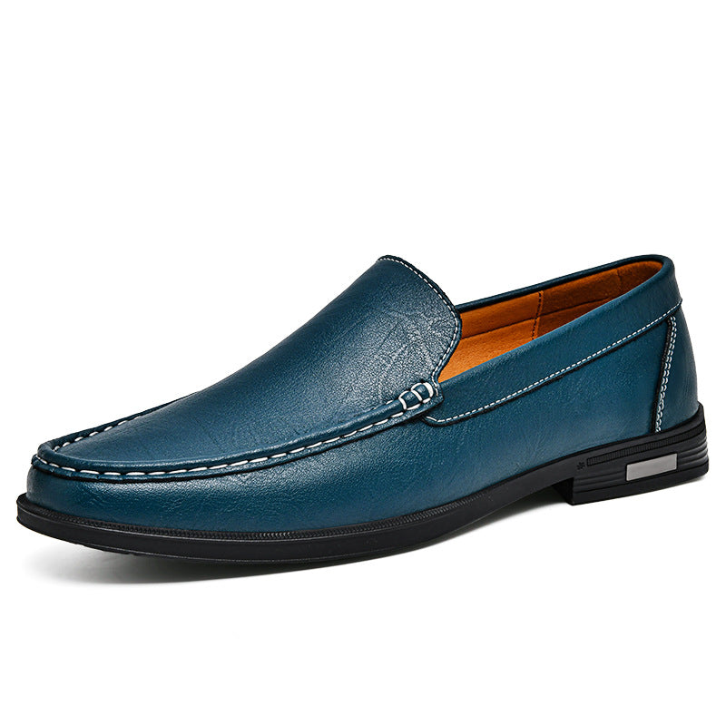 Men’s Leather Slip-On Dress Loafers with Rounded Toe