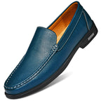 Men’s Leather Slip-On Dress Loafers with Rounded Toe