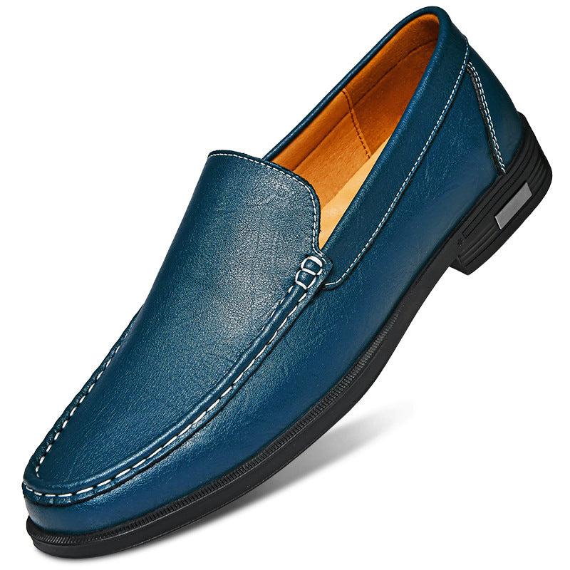 Men’s Leather Slip-On Dress Loafers with Rounded Toe