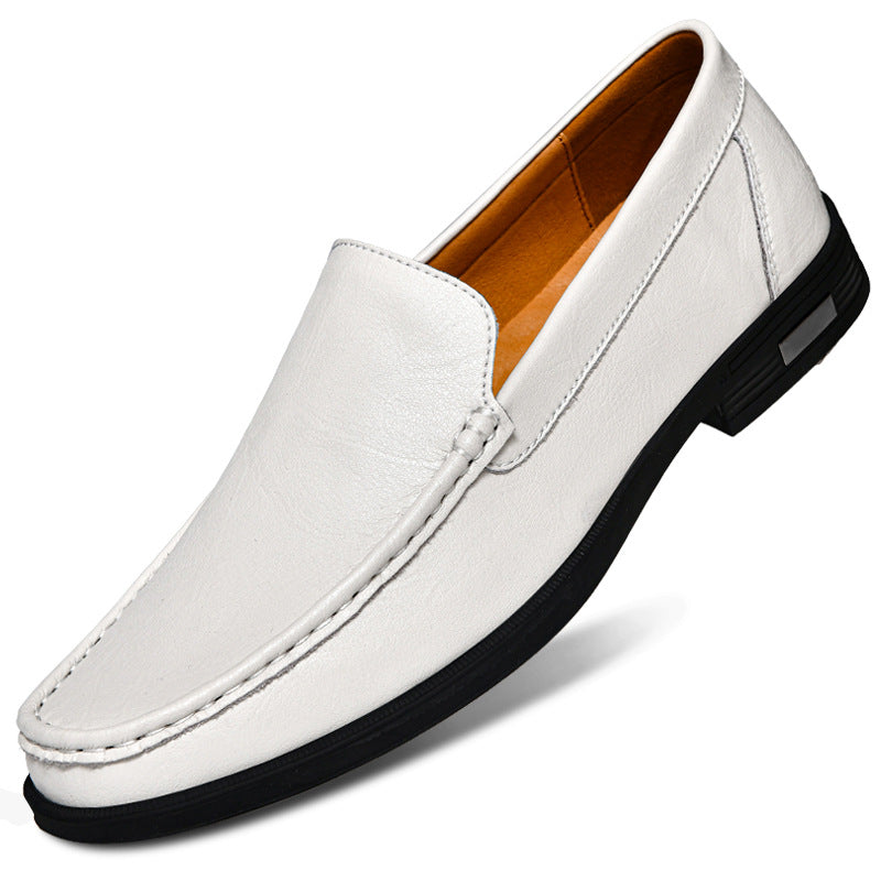 Men’s Leather Slip-On Dress Loafers with Rounded Toe