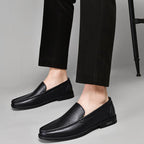 Men’s Leather Slip-On Dress Loafers with Rounded Toe