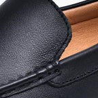 Men’s Leather Slip-On Dress Loafers with Rounded Toe