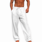 Men’s Linen Relaxed Fit Trousers with Pleated Front
