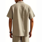 Men’s Linen Short Sleeve Button-Up Shirt