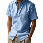 Men’s Linen Short Sleeve Button-Up Shirt