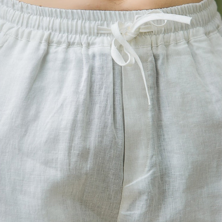 Men’s Linen Trousers with Drawstring Waist and Pockets