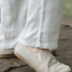 Men’s Linen Trousers with Drawstring Waist and Pockets