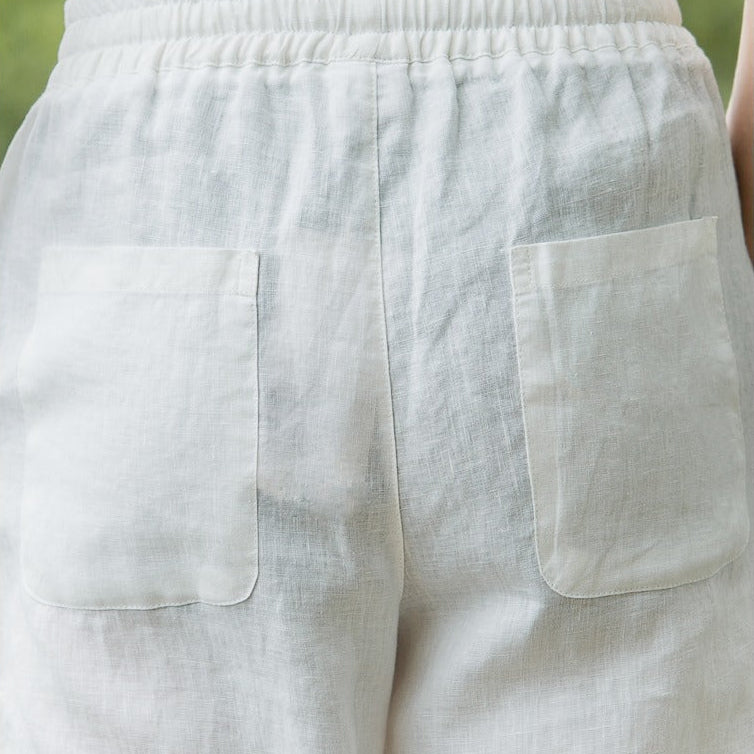 Men’s Linen Trousers with Drawstring Waist and Pockets