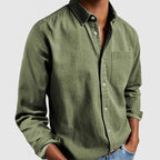 Men’s Long Sleeve Button-Up Shirt with Chest Pocket