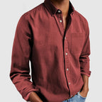 Men’s Long Sleeve Button-Up Shirt with Chest Pocket