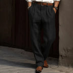 Men’s Relaxed Fit Dress Trousers with Pleated Front