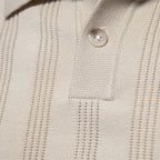 Men’s Short Sleeve Polo Shirt with Vertical Knit Texture