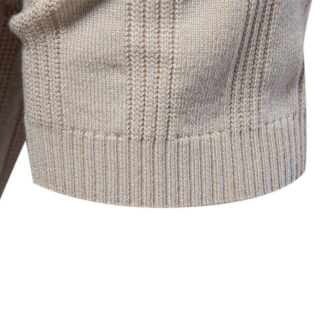 Men’s Short Sleeve Polo Shirt with Vertical Knit Texture