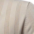 Men’s Short Sleeve Polo Shirt with Vertical Knit Texture