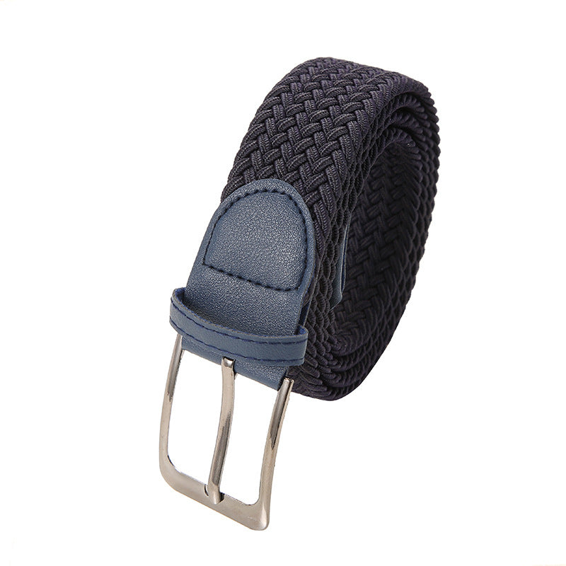 Men’s Stretch Woven Braided Belt with Metal Buckle